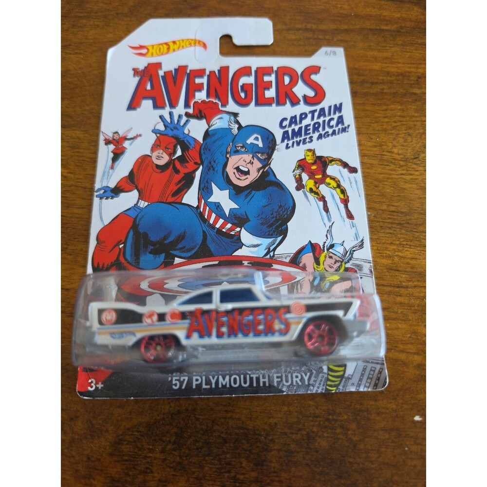 Hot Wheels Marvel Avengers Captain America '57 Plymouth Fury Diecast 2015